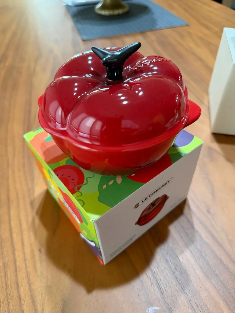Le Creuset Red Tomato Mini Cocotte with Black Stem